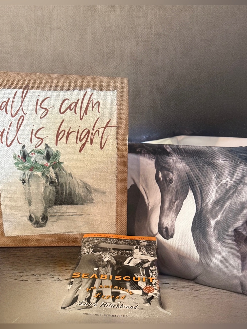Horse ❤️ Collection-Stretched Canvass Art, Collapsible Tote & “Seabiscuit” (PB)